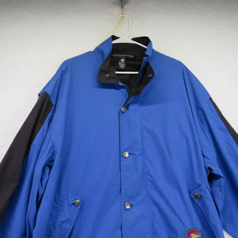 Vintage ColourSport Alexander Julian Jacket Mens XL Blue Black‎ Windbreaker 90s